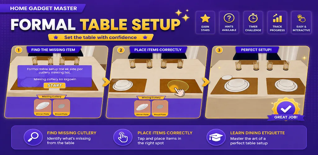Home Gadget Master formal table setting module store screenshot