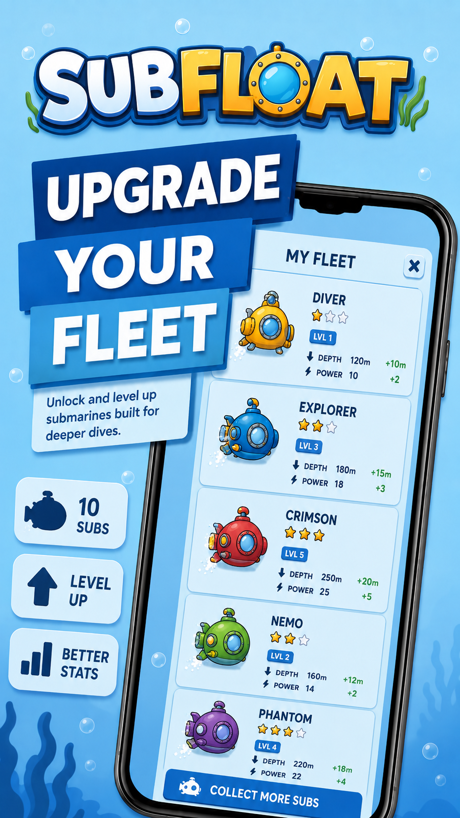 Subfloat upgrade submarine fleet screenshot